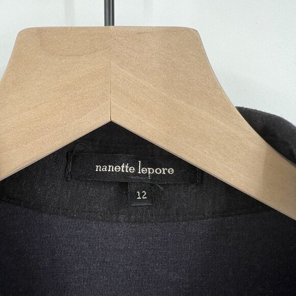 Nanette Lepore Gray Wool Blend Wrap Dress 12 Career Office Work Classic Preppy - Picture 4 of 6